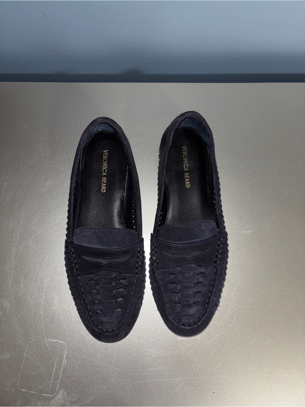 Veronica Beard Women's Penny Woven Suede Loafers - Picture 3 of 6